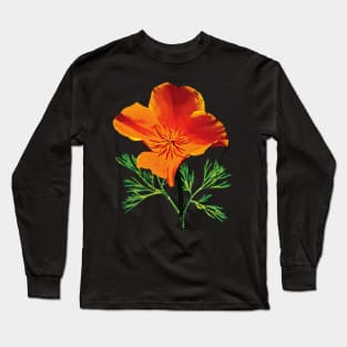 Orange California Poppy Long Sleeve T-Shirt